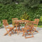 Faroom Gartenmöbel Set Holz 4+1-4 Hochlehner Stühle Verstellbar & klappbar mit Tisch Wetterfest Akazie Garten Sitzgruppe Garten Terrasse Balkonmöbel Sitzgarnitur Garten-Essgruppe 90 x 75 cm