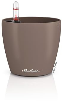 Lechuza Classico 16693 Classico Color 12 Pot de Fleurs avec système d'irrigation, indicateur de Niveau d'eau et bac à Plantes, Surface Mate, diamètre 13 x 12 cm, Muscade