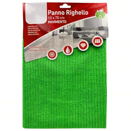 Sicignano | Panno Righello Microfibra, Zero Aloni, Multiuso Per Superfici Delicate e Pavimenti, Ultra Assorbente, Lavabile e Riutilizzabile, Colori Assortiti (2, 50x70 cm)