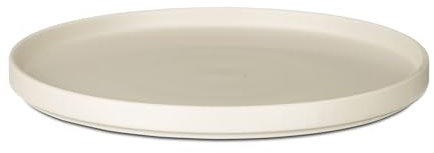 TIENDA EURASIA – Pack de 6 Platos Lisos | Color Beige | Material Cerámica | Redondo | Medidas 20x20x2 cm, 15x15x7 cm y 26x26x2.2 cm | Platos Vajilla | Diseño Apilable y Borde Elevado (Postre 20 cm)