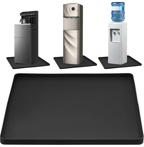 Water Cooler Drip Pan, Prevent Water Leakage and Protect Floor & Carpet, 19.7''x19.7'' Under Water Cooler Mat, Non-Slip Leak-Proof Silicone Mat with Raised Edge, for Under Most Water Cooler Dispenser