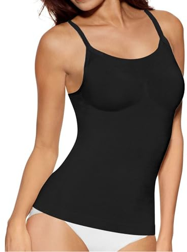 Shapermint - Canottiera snellente a compressione, da donna, modellante, canottiera a compressione, con spalline regolabili, Nero , L