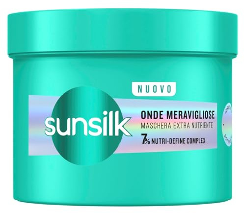 Sunsilk, Mask Onde Meravigliose, Maschera Capelli Mossi, Secchi e Danneggiati, Formula Active Fusion con Olio di Macadamia, Arginina e Biotina, per Onde Morbide e Splendenti*, 440ml
