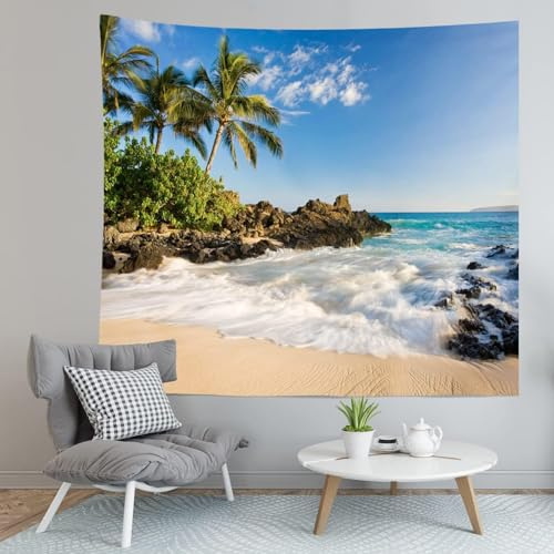 Arazzo da Parete Mare 240x220 cm Arazzo Paesaggio Mare Telo da Parete Decorativo Tapestry Wall Hanging per Camera da Letto Soggiorno A-5156