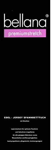 bellana® premiumstretch Edel-Elastic-Jersey Spannbetttuch für Wasserbetten und Boxspringbetten, 90-120 x 200-220 cm, Weiss