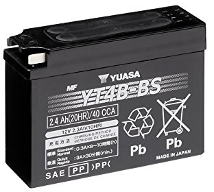 Yuasa YT4B 12V 40 CCA högpresterande underhållsfri AGM VRLA motorcykelbatteri