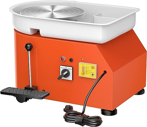 S SMAUTOP tornio per Ceramica,25CM 350W Pottery Wheel，modellatura Adatto per operazioni in Ceramica al Coperto, insegnamento a Scuola, Regali di Festa,con 8 Utensili da Intaglio in plastica