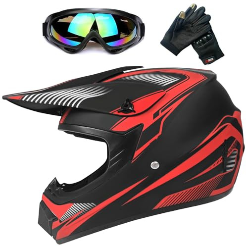 Jugend Motorradhelme,Kinderfahrradreithelm,Junge Und Mädchen, Roller Ski ATV Helm,DOT / ECE-Zertifizierung,Geeignet Für Alle Jahreszeiten,3,M