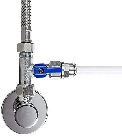 Adaptador de llave de paso en T, 3/8 pulgadas AG x diferentes tamaños x 3/8 pulgadas para filtro de agua, ósmosis inversa, frigoríficos de lado a lado, cafetera (8 mm)