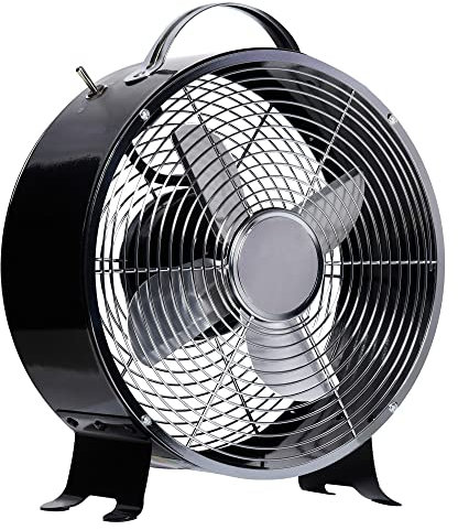 HOMCOM 10 2-Speed Electric Table Desk Fan w/Safety Guard Anti-Slip Feet Portable Personal Cooling Fan Home Office Bedroom Black