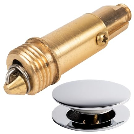 Espiga de recambio para el desagüe pop up, 1 pieza, H 58 mm x 28 mm tornillo de latón, con muelle fuerte, tornillo de recambio tapón pop up, pieza de recambio para la válvula de desagüe POP UP pop-up