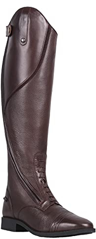 QHP Eleganter Damen Leder-Reitstiefel Tamar Adult normal (braun, numeric_41)