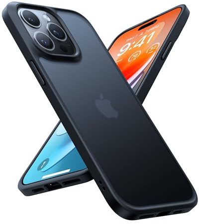 TORRAS für iPhone 13 Pro Hülle Echter Zertifizierter Militärschutz Handyhülle iPhone 13 Pro Case Stoßfest Kratzfest Schutzhülle mit bunten Tasten Tolle Haptik und Optik Guardian Serie Matt Schwarz