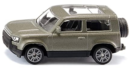 Siku 1549, Land Rover Defender 90 P400 AWD, Coche de Juguete, Metal/Plástico, Verde, Pintura Metalizada, Neumáticos de Goma, Enganche para Remolque