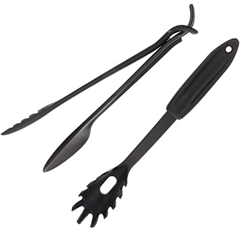 OUNONA Pinzas Para Espaguetis y Clip De Comida De Nailon 2 Piezas, Pinzas Para Pasta Multifunción, Ergonómicas y Resistentes Al Calor, Para Uso Doméstico y Barbacoas, Accesorio De Cocina Portátil