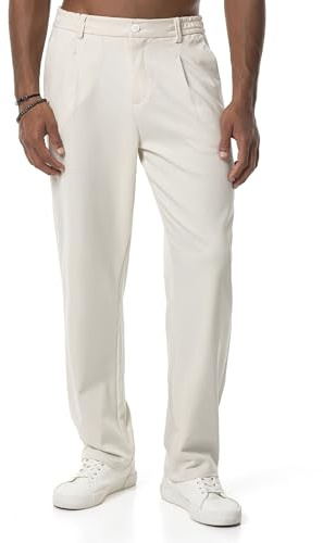 Red Bridge - Pantaloni lunghi da uomo, in tessuto, leggeri, casual, natur, L
