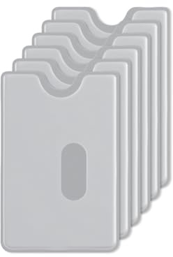 wilcractk Protector tarjetas credito de plastico con orificio, cartas en funda rígida transparente doble cara mate, 6 unidades, diseño ultrafino para DNI y banco