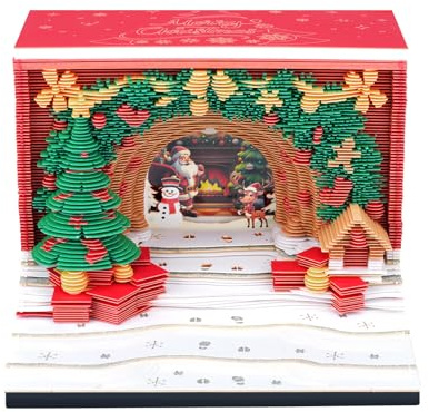 Calendrier 3D décembre 2025 & 2026 - Arc de Noël | Calendrier de l'avent 2025 | Calendrier de bricolage pour vous avec feuille de modèle en papier | Décoration de bureau élégante