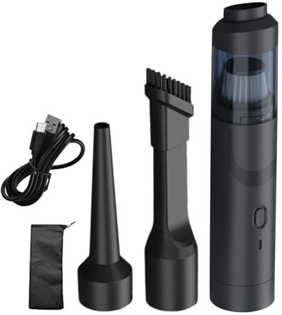 Genérico Aspiradora De Coche Inalámbrica - 19000Pa Aspirador Recargable De Mano con Función Sopladora,Aspiradora Potente 4 En 1,para Limpieza de Polvo Pelo en Coche Oficina Alfombra Suelo Mascotas