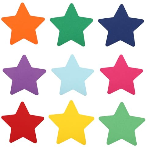 200pcs Découpes d'Étoiles Colorées, 10cm Matrices Découpe Papier Double Face d'Étoile pour Tableau d'Affichage Classe Décoration Murale Fête et Projets d'Artisanat Scolaire (9 Couleurs)
