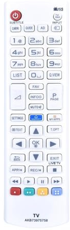 ATOMUSERLY 1 Mando a Distancia AKB73975758 for televisores Inteligentes LCD 3D 28LB490B, 28LB490U, 32LB582U, 32LB582V, 32LF5800, 32LF580V, 40UB800V y 42LB580V