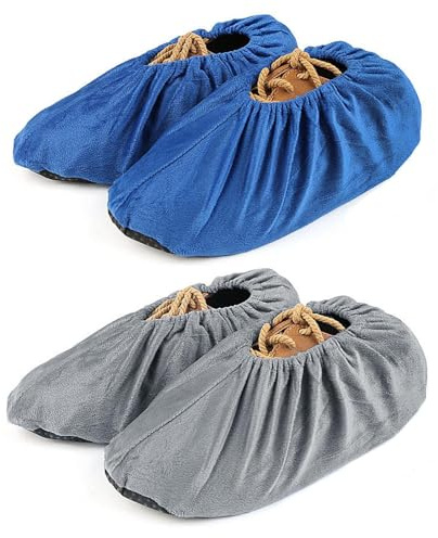 for shoes: shoe covers, reusable fabric boots, shoe protector with traction | non-slip foot covers dustproof for indoor and outdoor use, Grey, Consulte la descripción