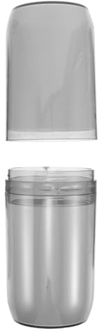 HINTRMENT Custodia Porta Spazzolino da Viaggio in Pet con Design Integrato Tazza per Risciacquo, Resistente All'acqua e Antipolvere, per Igiene Orale Durante Viaggi e Palestra