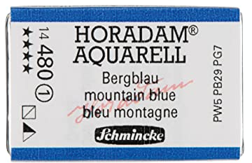 Schmincke – HORADAM® AQUARELL - feinste Künstler-Aquarellfarben, 480 Bergblau, 14 480 043, 1/1 Näpfchen