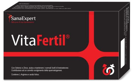 SanaExpert VitaFertil |SUPPLÉMENT NATUREL POUR LA FERTILITÉ MASCULINE | avec L-Arginine, zinc et sélénium.Vegan avec Ingrédients 100% naturels. Fabriqué en Allemagne (60 capsules)