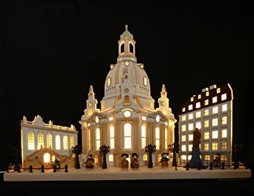 3D Schwibbogen/Lichterhaus Dresden Frauenkirche Handarbeit Erzgebirge erzgebirgischer