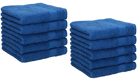 Betz 10 Stück Seiftücher Seiftuch Seiflappen Set Palermo 100% Baumwolle Größe 30x30 cm blau