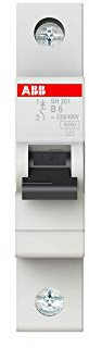 ABB SH201-B6 Miniatur Leitungsschutzschalter, 1-polig, 6 Amp (ABB2CDS211001R0065)