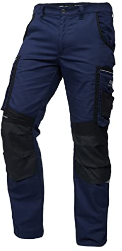 PUMA Workwear Precision X Arbeitshose für Herren - Premium Bundhose mit vielen Taschen und verstärkten Kniepartien - für Handwerk, Produktion und Baugewerbe, Farbe: Marine/Schwarz, Gr.: 52