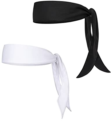 Yizhet 2er Set Sport-Stirnbänder, Schweißabsorbierende Herren & Damen Stirnbänder für Tennis, Laufen, Training & Yoga