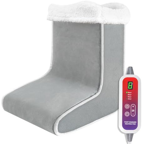 Mefine Fußwärmer Elektrisch, Schnelles Aufheizen Fusswärmer Erwachsene Elektrisch mit 6 Temperaturstufen, 4 Timer, Heizschuhe Fußwärmer mit Abschaltautomatik, Elektrische Fußheizung für Zuhause Büro