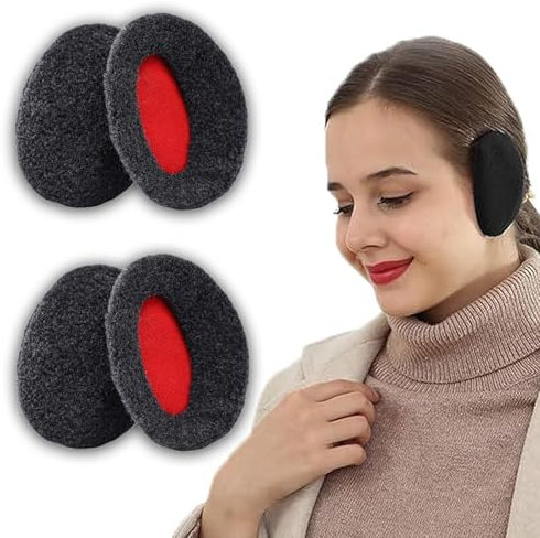 MOAZIFI 2 Paar Polar-Fleece Ohrenwärmer - Ohrenschützer für Damen und Herren, Verdickte Warme Ohrenschützer Winter