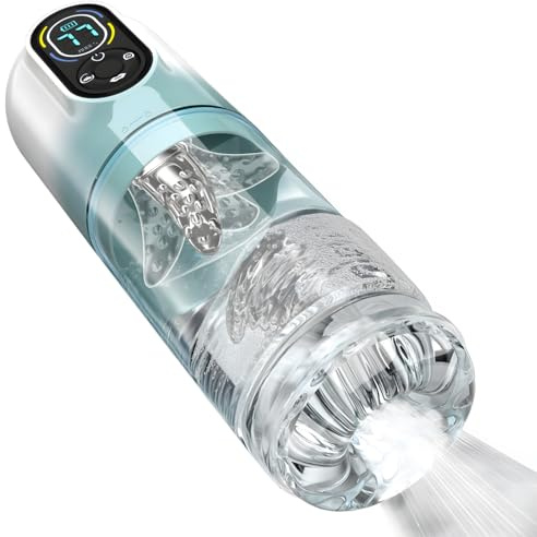 ERUPTIX 7 Masturbateur Homme Automatique Sextoy Masculin Succion Va-et-Vient Poussée Léchage Langue Massage Eau Masturbeuse Électrique Stroker Silicone Vaginette Adulte IPX7 Sextoys Homme