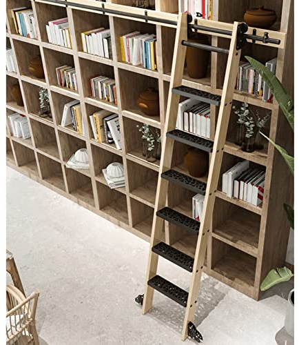 Infällbar rullningsstege hårdvarusats med golvrulle – perfekt för glidande stegsystem i bibliotek och bostadsutrymmen