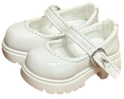 LeeQinersw Zapatos de Muñeca Chunky Tacones para Muñeca Accesorios de Disfraz Material PVC Adecuados para Juegos Creativos Casa de Muñecas Regalo, Blanco