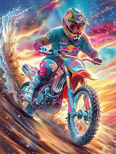 Piloto de Motocross en Pista de Tierra Puzzle 300 Piezas Educativo 3D Mitos fantásticos Juego De Rompecabezas para Familia Entretenimiento Creativo Construir Maquetas 300 PCS
