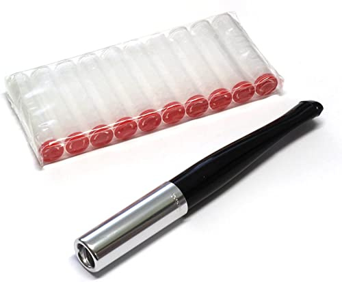 Denicotea cigarrillo titular con EJECTOR Negro y plata color + 10 filtros