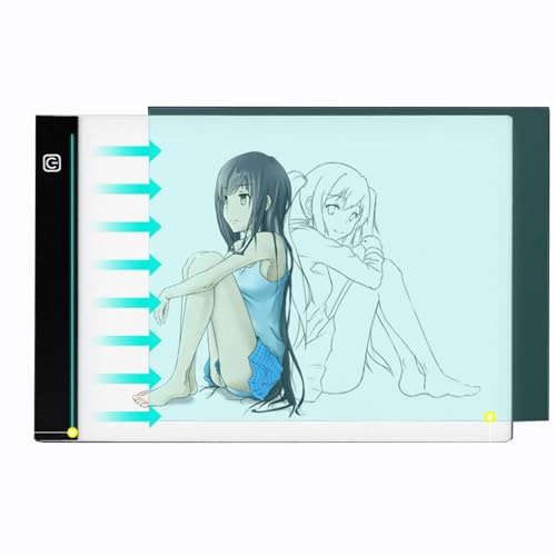 Caja de Luz Para Calcar,LED Light Tracing Pad,Dibujo Copiadora Escritorio Protección Ojos Diseño A4 Tacto Ligereza Ajustable Inteligente para el artista Cartón Hacer Sketch Diseño(normal)