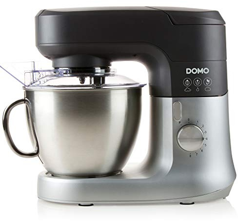 DOMO DO9182KR Küchenmaschine - Inklusive Knethaken, Schneebesen, Rührbesen, Fleischwolf, Gemüseschneider, Mixeraufsatz - 1000 Watt - 4,5L