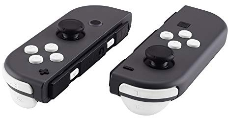 eXtremeRate Boutons de Remplacement Complet pour Nintendo Switch Joycon, Compatible avec Modèle OLED, ABXY Direction Home Plus Moins L R ZL ZR SR SL Trigger pour Joycon Manette,Blanc