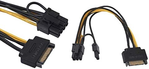 ISTARCOMPUTER Câble Adaptateur d'alimentation pour Carte vidéo S-ATA 15 Broches Mâle vers 8 pin Mâle
