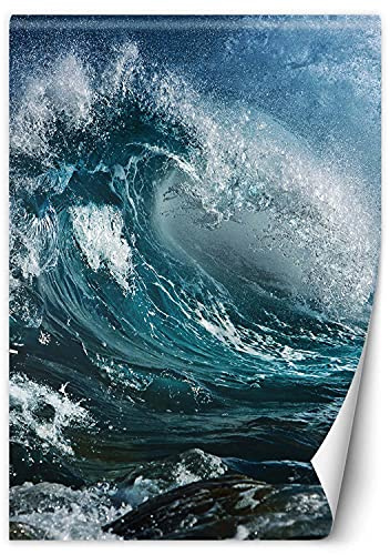Feeby Fotomurales Ola De Mar Naturaleza 200x280 cm Azúl Tejido No Tejido Papel Tapiz Fotográfico Decorativos Murales Dormitorio Oficina Hotel Spa Mar Océano Agua