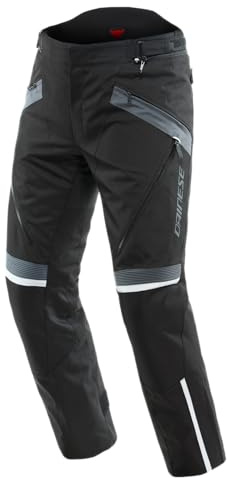 Dainese - Tempest 3 D-Dry Pants, Pantalones de moto Touring para Hombre, Membrana Impermeable, Interior Térmico Extraíble, Protectores de Rodilla, Negro/Negro/Ébano, 46
