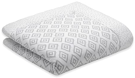 emma & noah Premium Baby Krabbeldecke, Extra Weich Gepolstert, Oeko-TEX - Frei von Schadstoffen, Bio-Baumwolle, Hochwertige Verarbeitung (Rauten Grau, 100x100 cm)
