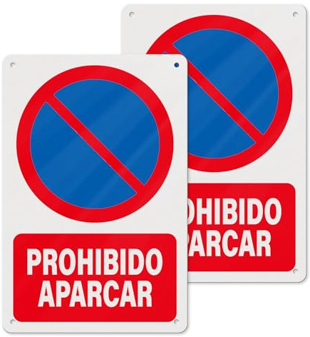 YIKIADA Parkering förbjuden skylt 20 x 30 cm - metall- och självhäftande varningsskylt - 2 st