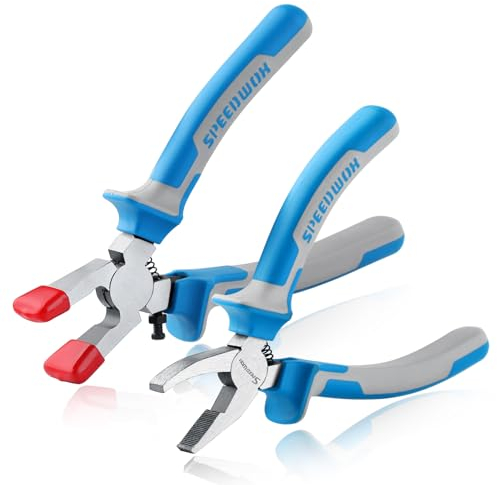 SPEEDWOX 6 Glass Cutting Pliers Set - Breaker & Runner, Bottle & Stained Glass Cutter